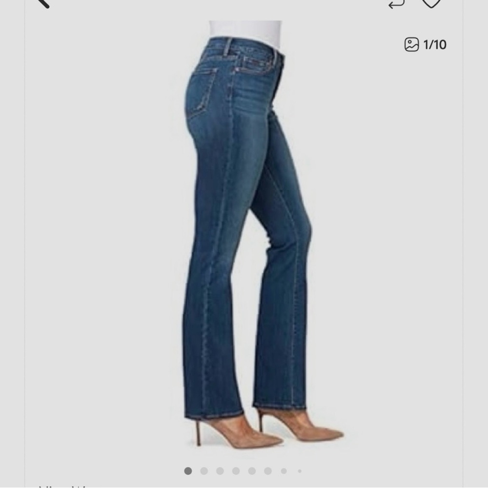Nine West High-Rise Gramercy Curvy Straight-Leg  Light-Wash Blue Denim Jeans - Picture 13 of 13